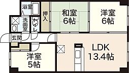 グレースＫ 1階3LDKの間取り