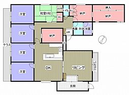 松尾牛田マンション 1階5LDKの間取り