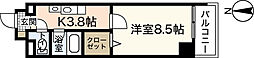 ミーニュ・カーザ 6階1Kの間取り