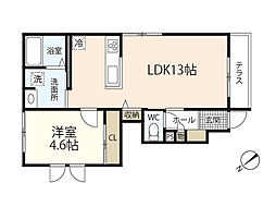RESIDENCE M.S 1階1LDKの間取り