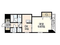 Ｔヴェッセル 3階1DKの間取り