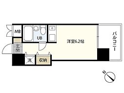 朝日プラザアムネット天満町 11階ワンルームの間取り