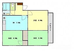 シンフォニカＴ&Ｙ 2階3DKの間取り