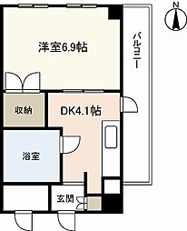 カルチェ大手町 2階1DKの間取り
