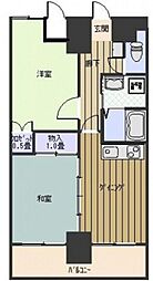 ライオンズマンション平和公園 4階2LDKの間取り