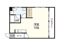 第二山長ビル ワンルームの間取図画像