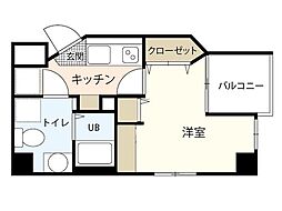 エクセル横川 7階1Kの間取り