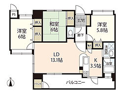 フローレンス戸坂中町（204） 2階3LDKの間取り