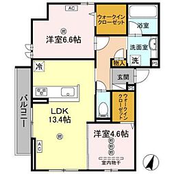 OLIVE GARDEN 府中 2階2LDKの間取り