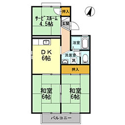 プリメーラ石井城 1階2SDKの間取り