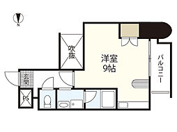 a・rest中町 2階ワンルームの間取り