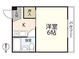 Aみゆきビル 3階1Kの間取り