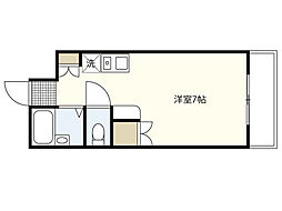 CreerAsahi 4階ワンルームの間取り