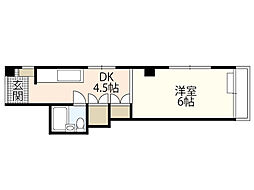 MSビル 1階1DKの間取り