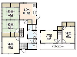 野上貸家 5LDKの間取り