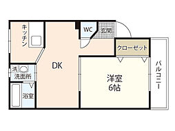 ＬＵＭＩＥＬＥ府中 3階1LDKの間取り