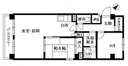 メゾン佐々木 5階2LDKの間取り