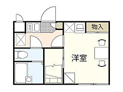 レオパレスＨ．Ｈ．Ｋ 1階1Kの間取り