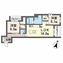 Ｊｕｎｒｙ−Ｓ 2階2LDKの間取り