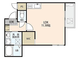Ｅｓｐｅｒａｎｚａ青崎 2階1Kの間取り