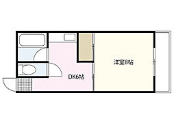メゾンヤマキ 1階1DKの間取り
