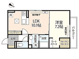 セジュールピア庚午 1LDKの間取図画像