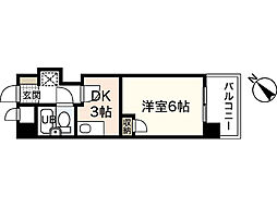 ダイアパレス舟入幸町 1Kの間取図画像