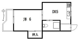 コーポ吉田 1DKの間取図画像