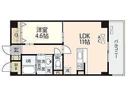 アークリヴェール 1LDKの間取図画像