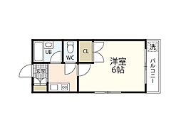 アルヴェール庚午 1Kの間取図画像