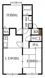 グラン・ボヌールC 2LDKの間取図画像