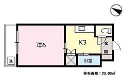 田川ビル 1Kの間取図画像