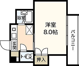 パルコーポ新宮 1Kの間取図画像