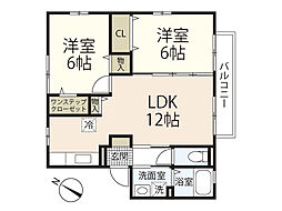 アドラブール 2LDKの間取図画像