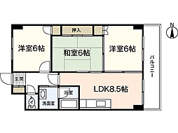 エイトバレー鈴が台 3LDKの間取図画像