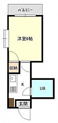 サンコーポ大宮 1Kの間取図画像