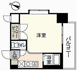京橋森野ビル 1Kの間取図画像