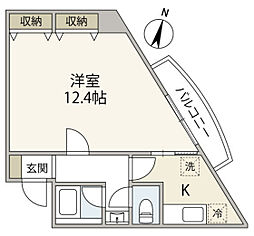 ラナーシタ光 1Kの間取図画像