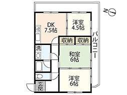 プログレス利松 3DKの間取図画像