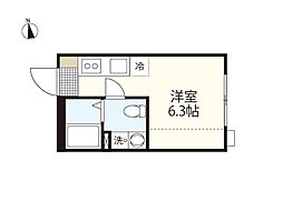 COLLINA向洋中町 ワンルームの間取図画像
