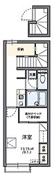 レオパレス天神面 1Kの間取図画像