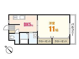 シャトームジカ 1DKの間取図画像