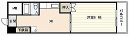 第二原本ビル 1DKの間取図画像