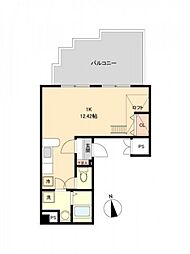 グランドール鶴見町 ワンルームの間取図画像