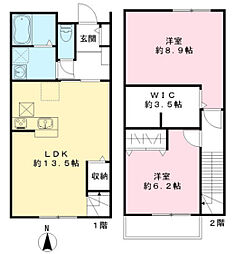 ユアメゾン ル フォレ弐番館 2LDKの間取図画像