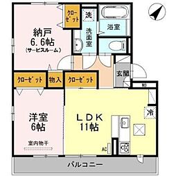 ジンミー 1SLDKの間取図画像
