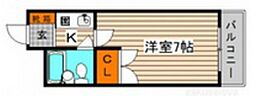 和泉ビル 1Kの間取図画像