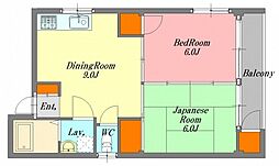 戸倉ビル 2DKの間取図画像