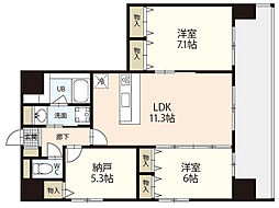 ウィング宝町ファイブ 3LDKの間取図画像