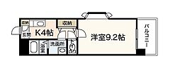 ウィンディア楽々園 1Kの間取図画像